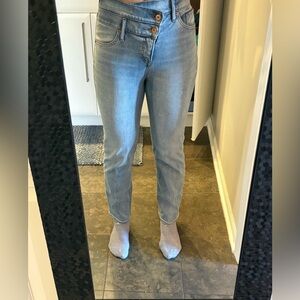 Express Light Straight Leg Jeans with Criss Cross waist